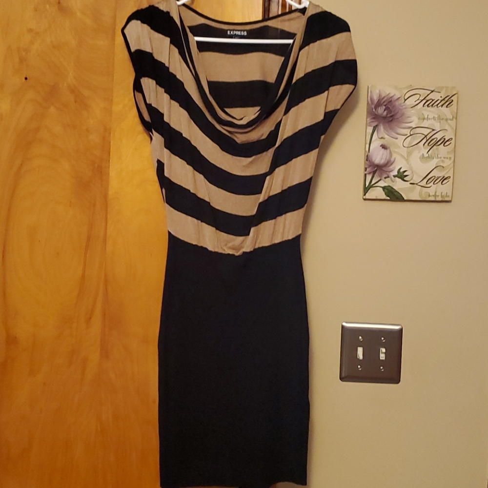Express short sleeve dress size XS black and tan